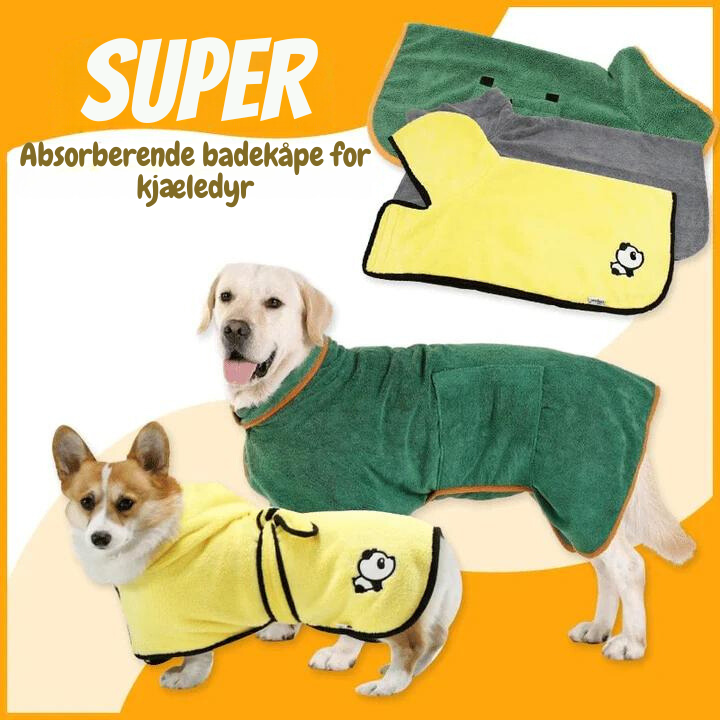 Superabsorberende Hundebadekåpe