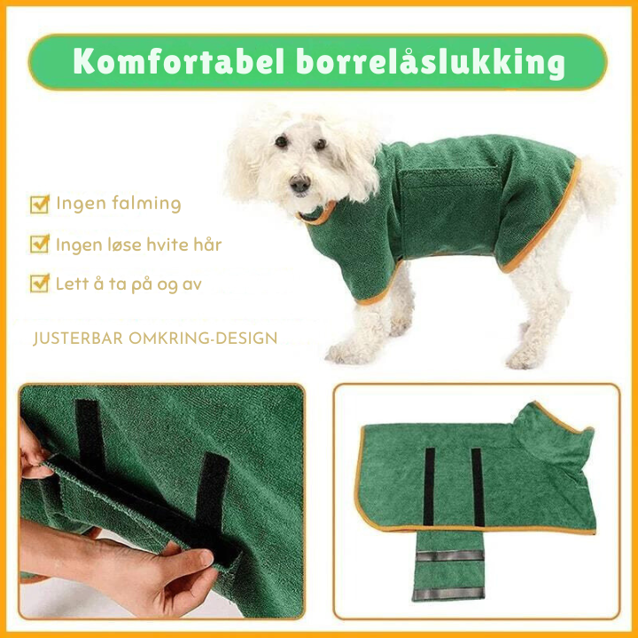 Superabsorberende Hundebadekåpe